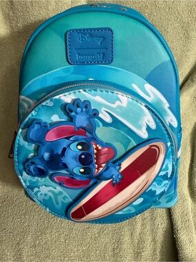 Loungefly Disney Lilo and Stitch Spinning Stitch Surfer Mini Backpack